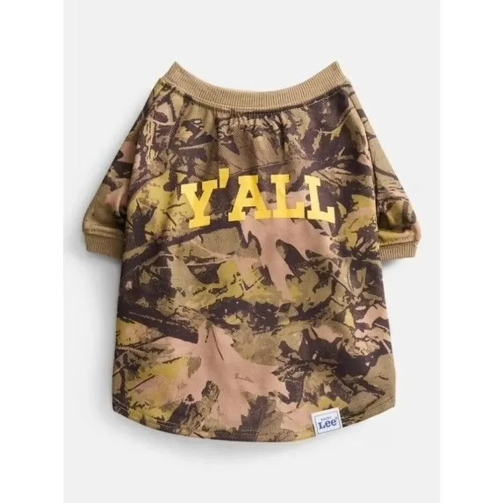 Kacey Lee Camo Print Y'all Pet Tee for Cats and Dogs, Green  Medium - 18- 25 Lbs